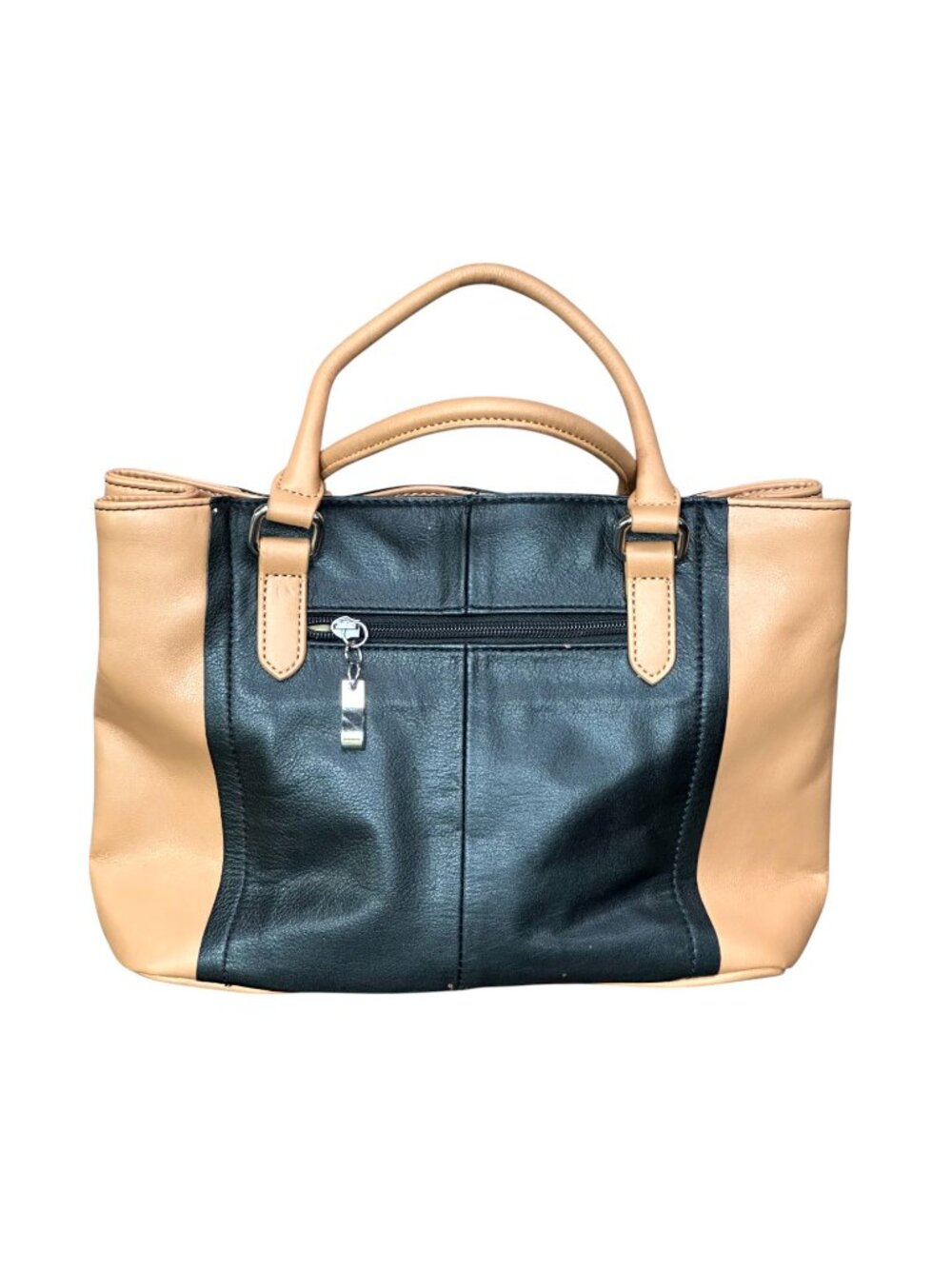 Aurielle Leather Two-tone Bag | Black and Tan Handbag Purse